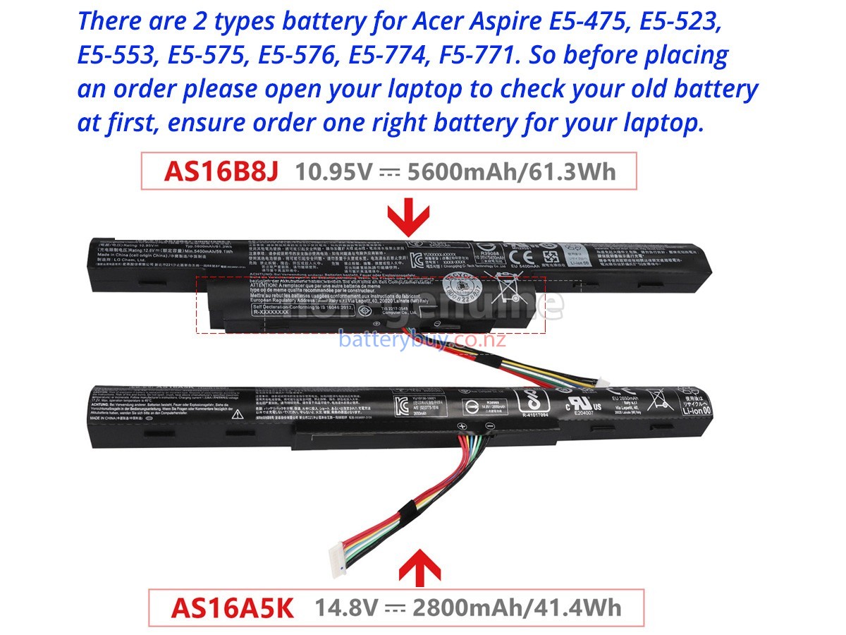 replacement Acer Aspire E5-476G-54U3 battery