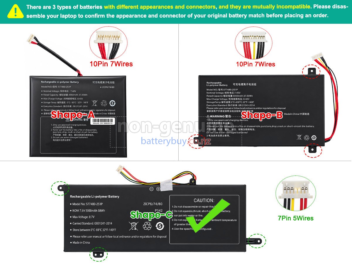 replacement AolsteCell 577480-2S1P battery