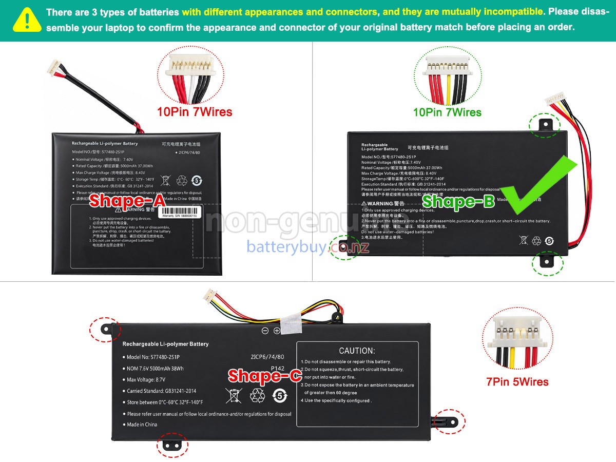 replacement AolsteCell 577480-2S1P battery