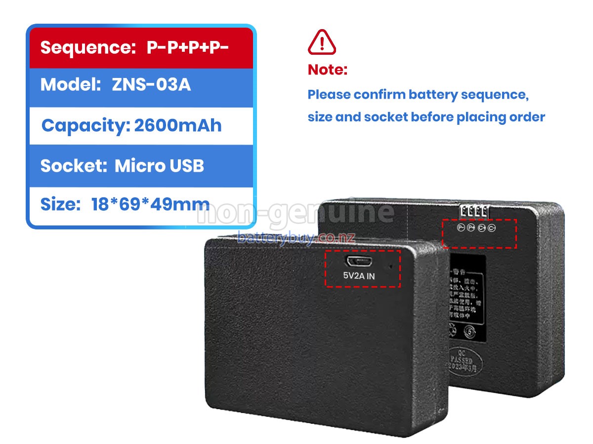 replacement AolsteCell ZNS-03A battery