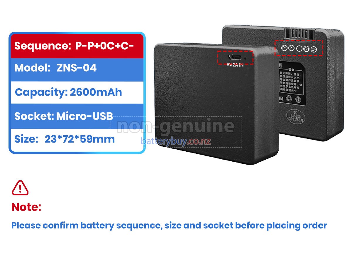 replacement AolsteCell ZNS-04 battery