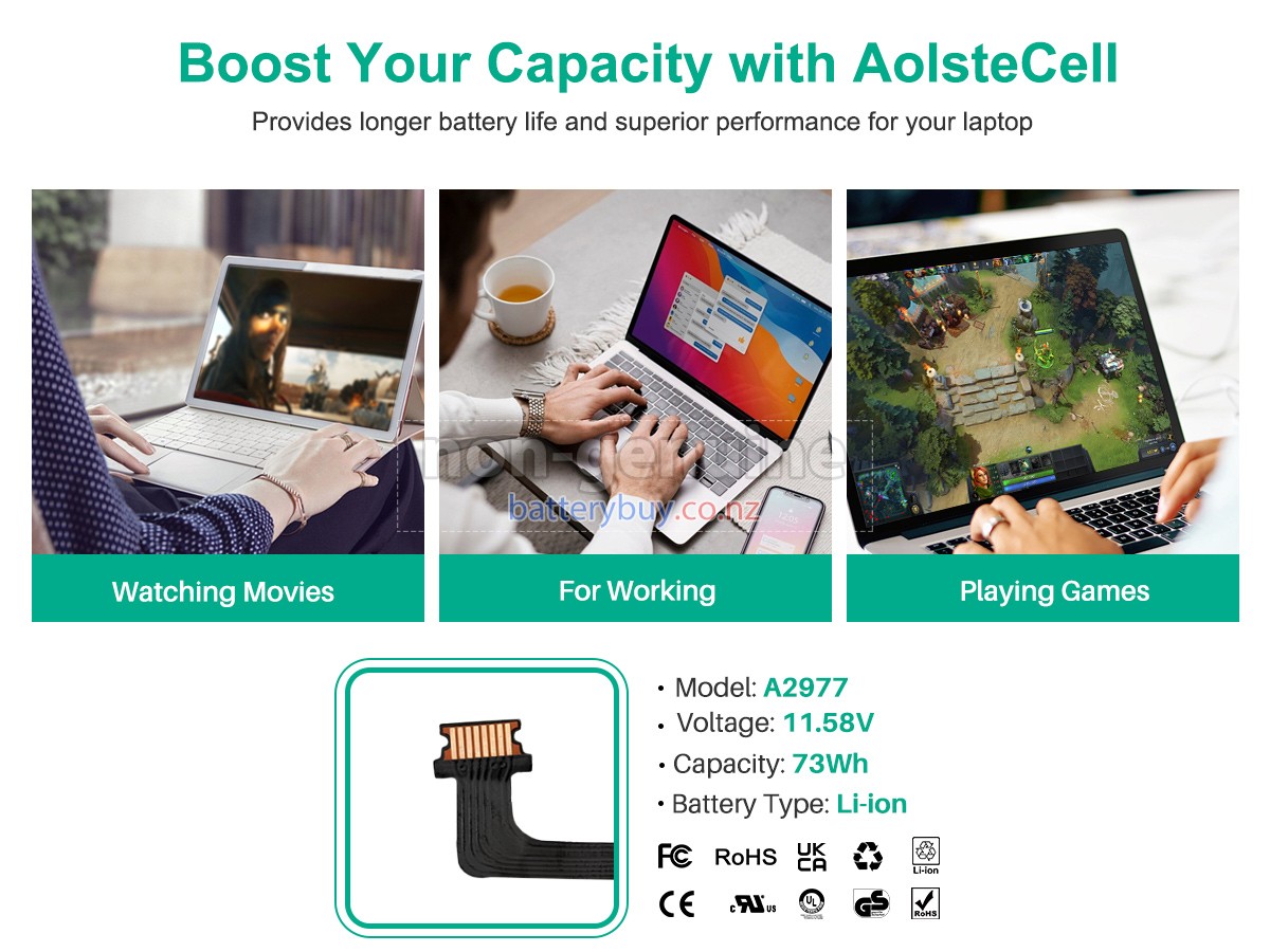 replacement Apple MacBook Pro 14 inch M3 Pro Late 2023 A2992 EMC 8407 battery