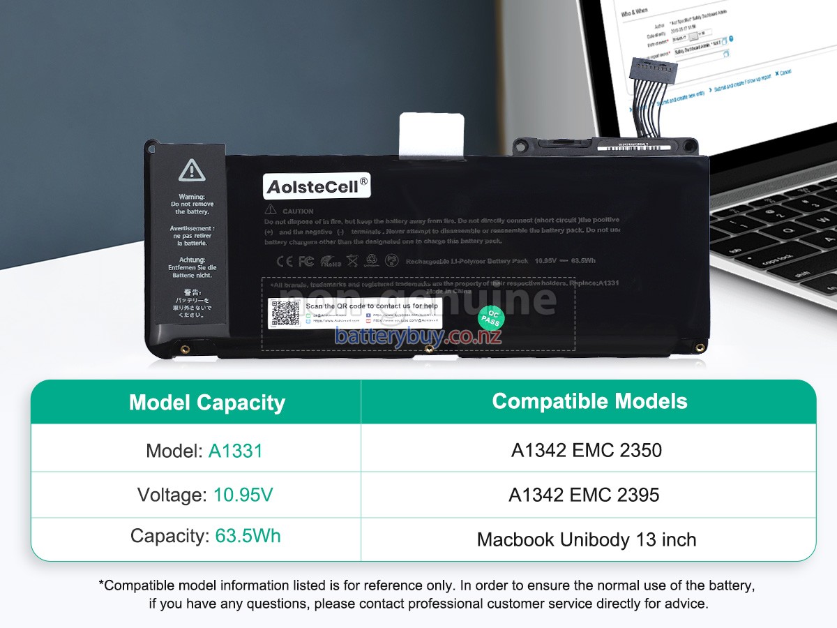 replacement Apple MacBook Unibody 13 inch A1342 (Mid 2012) battery