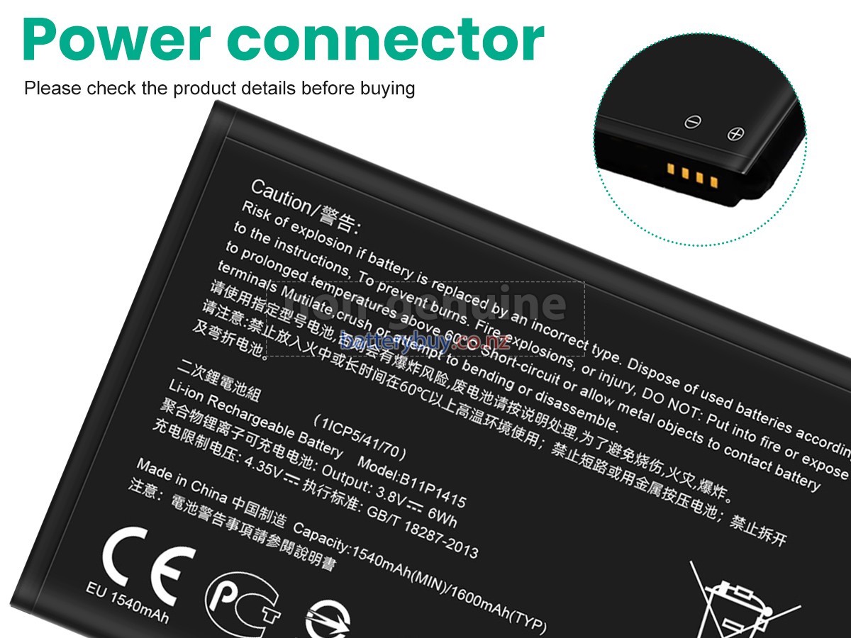 replacement Asus B11P1415 battery