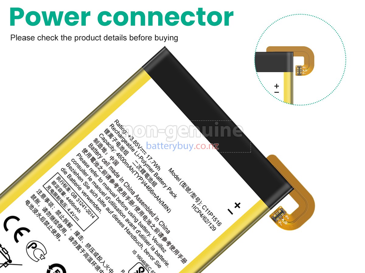 replacement Asus C11P1516 battery