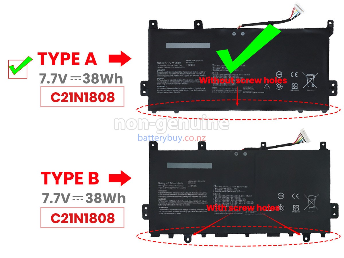 replacement Asus C21N1808 battery