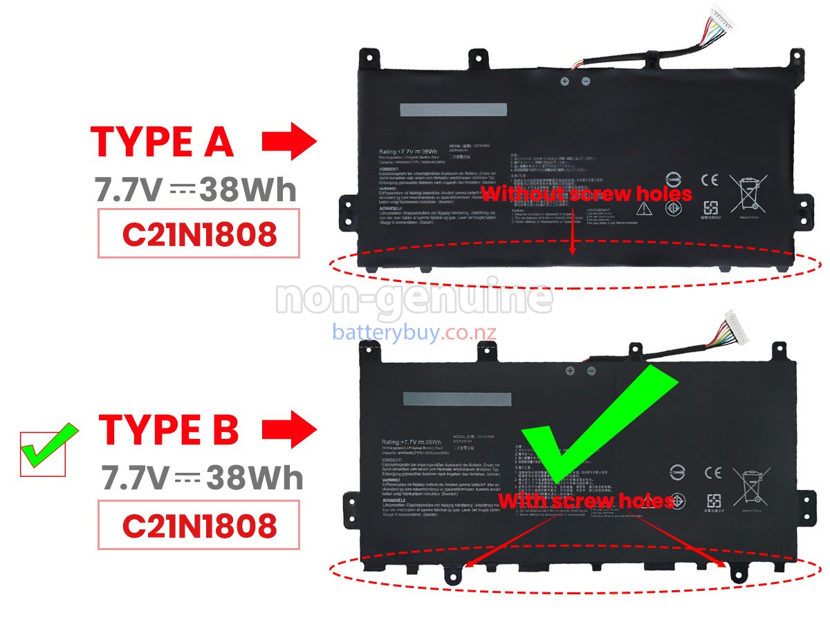 replacement Asus C21N1808 battery