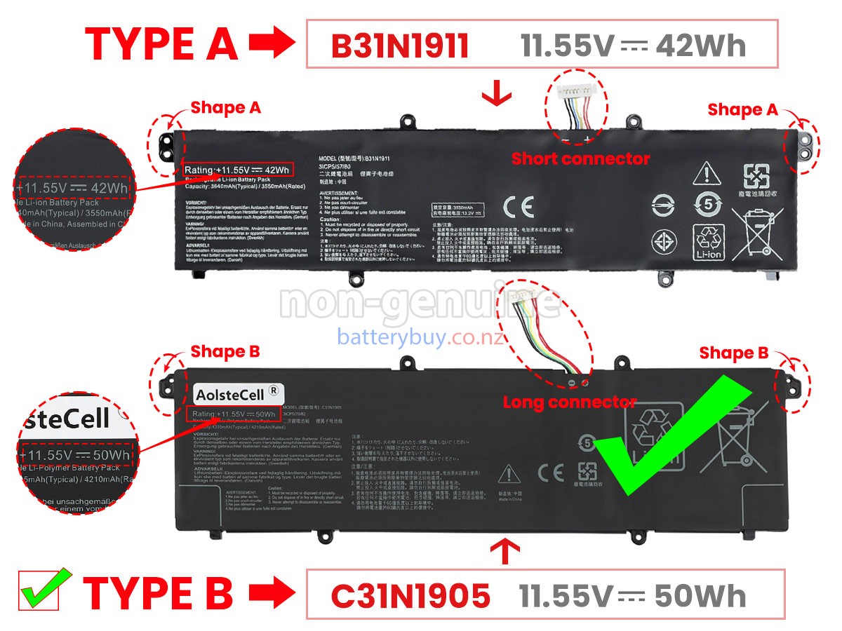 replacement Asus VivoBook S14 S433EA-EB099T battery