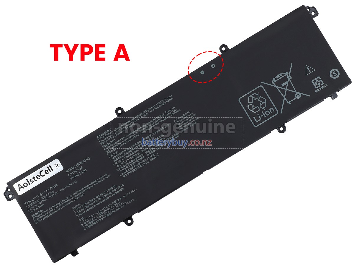 replacement Asus VivoBook Pro 15 OLED K6500ZC battery