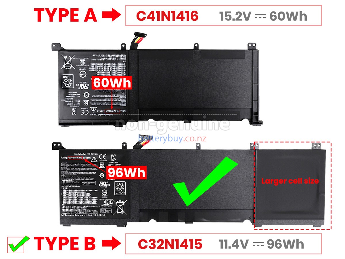 replacement Asus UX501JW-DS71T battery