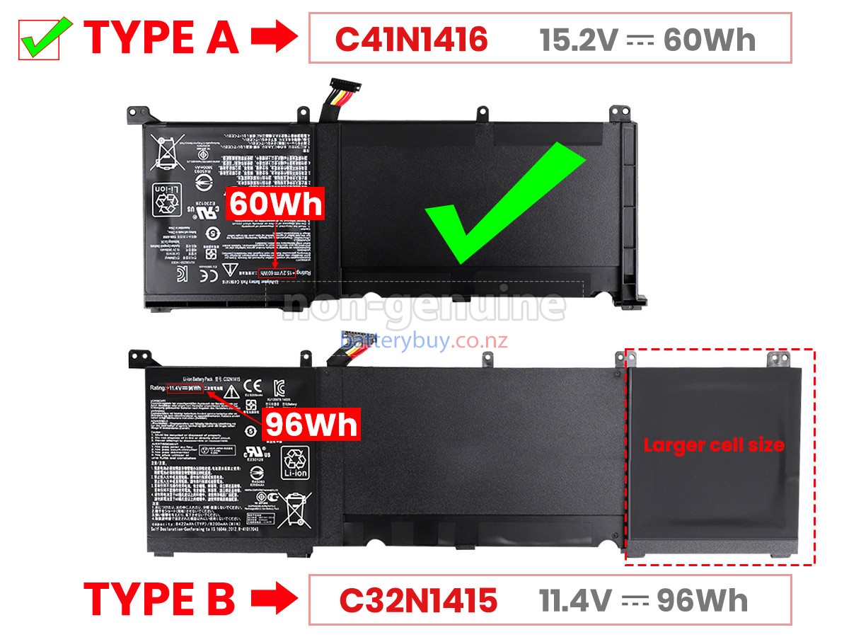 replacement Asus UX501JW-DS71T battery