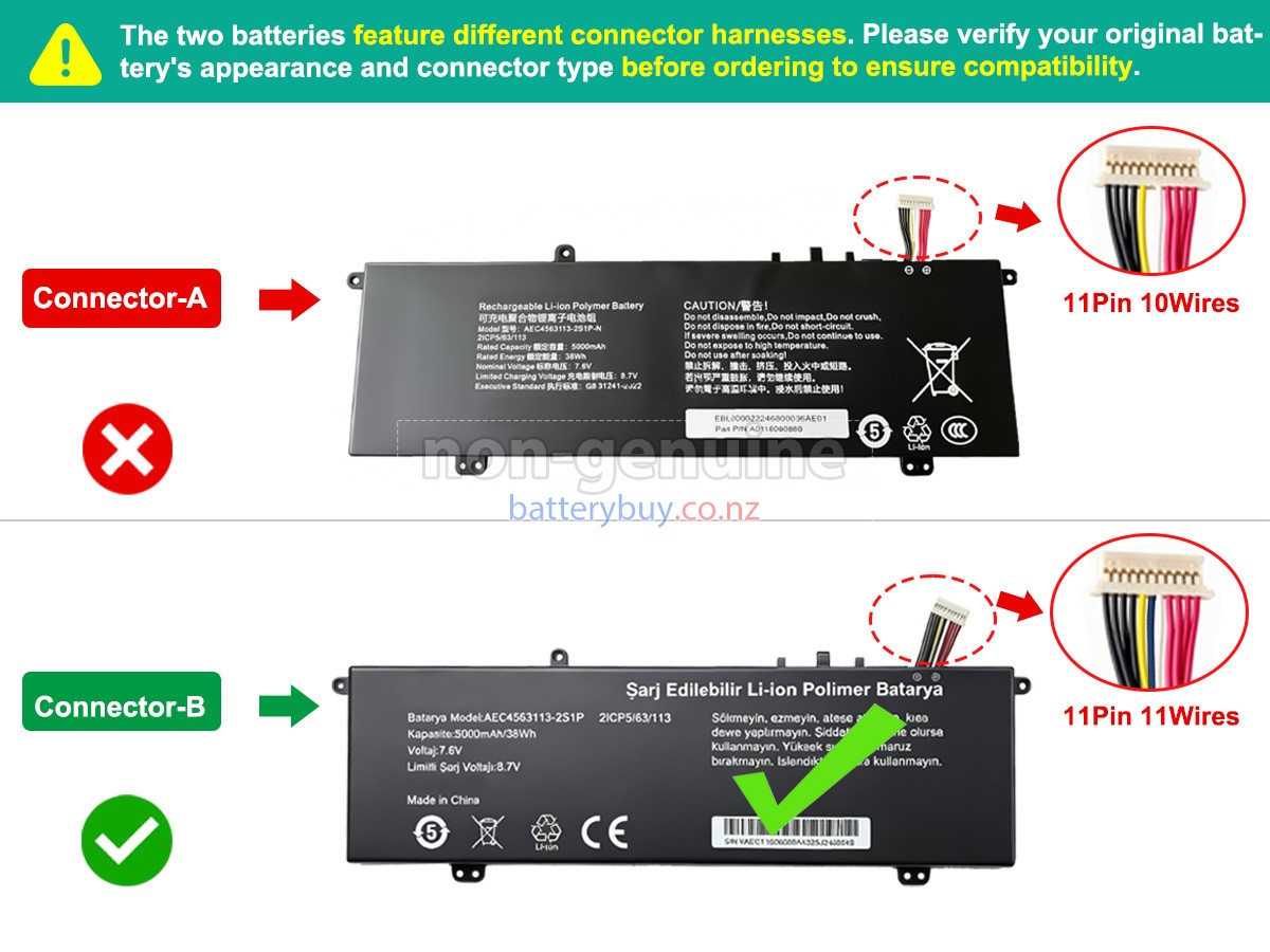 replacement Casper AEC4563113-2S1P battery