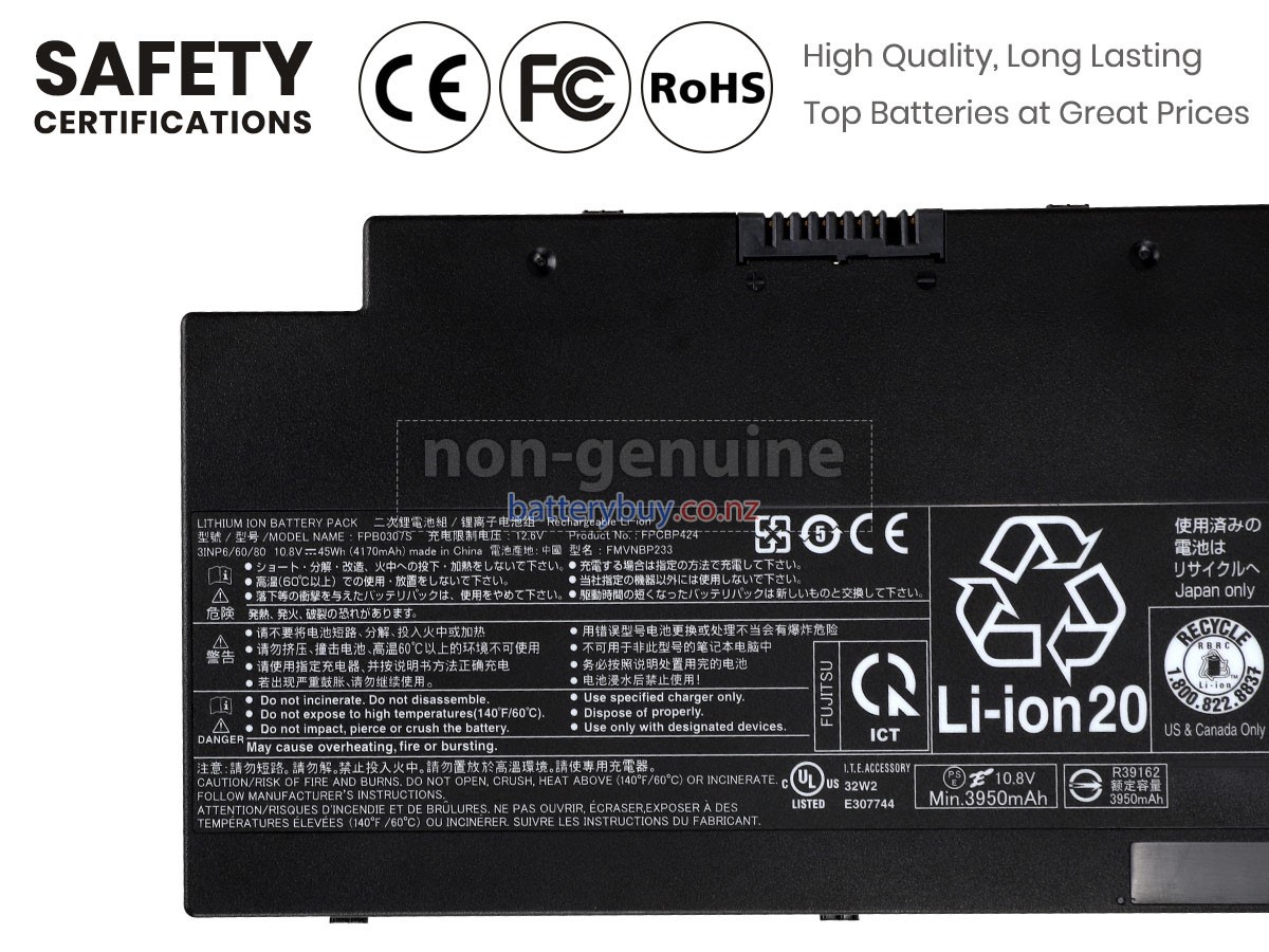 replacement Fujitsu FPCBP424 battery