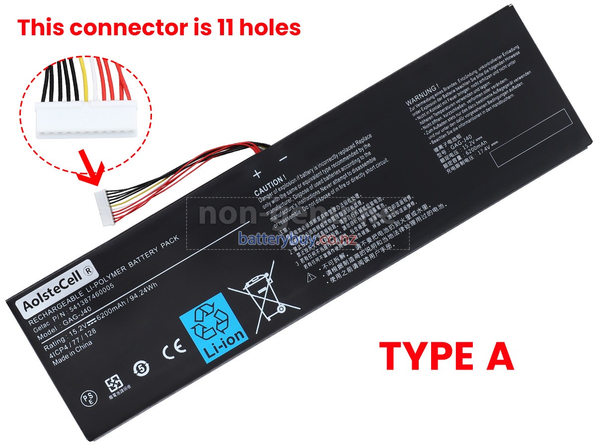 replacement Gigabyte GAG-J40 battery