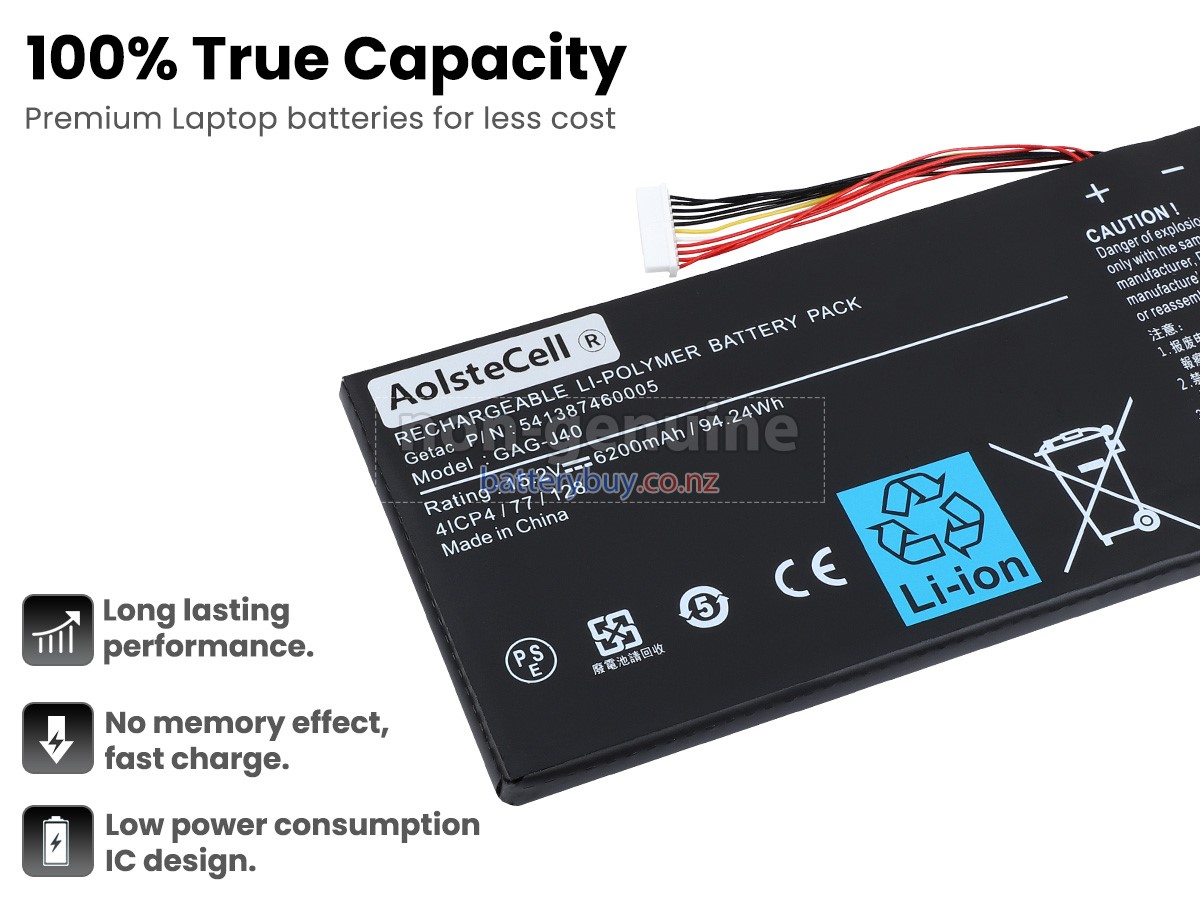 replacement Gigabyte GAG-J40 battery