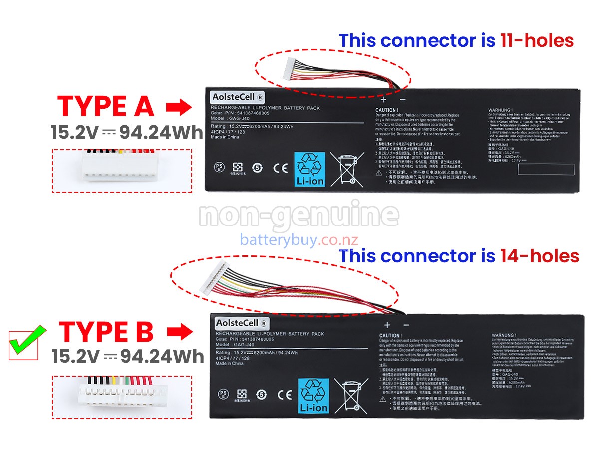 replacement Gigabyte GAG-J40 battery