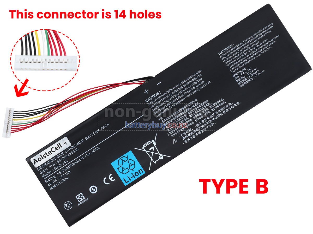 replacement Gigabyte GAG-J40 battery