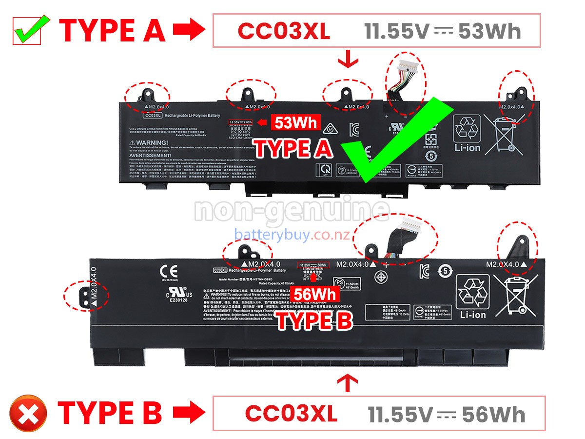 replacement HP CC03XL battery