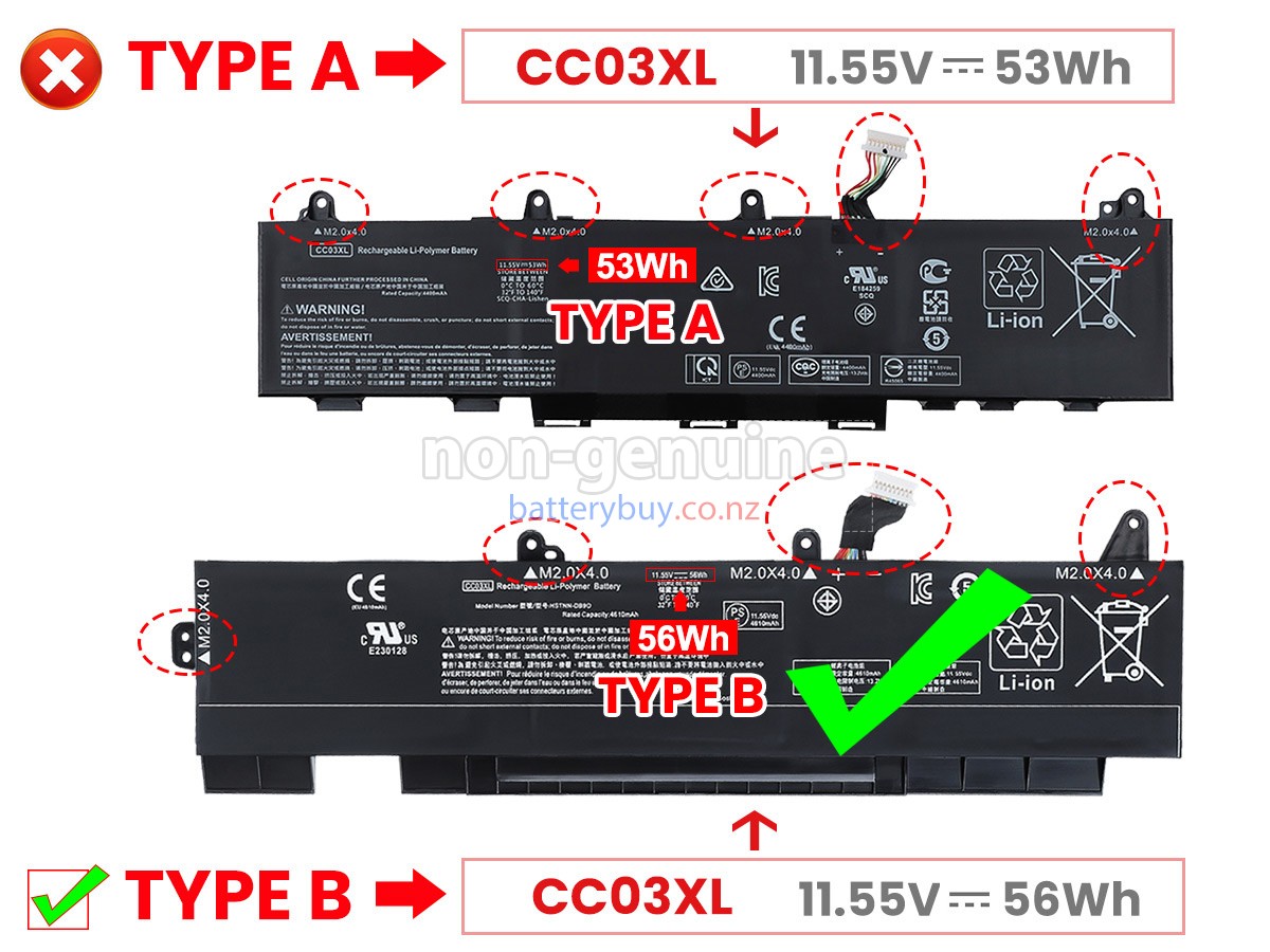 replacement HP CC03XL battery
