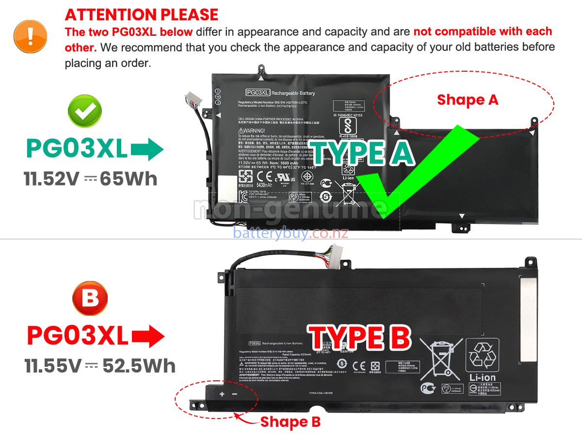 replacement HP PG03XL battery