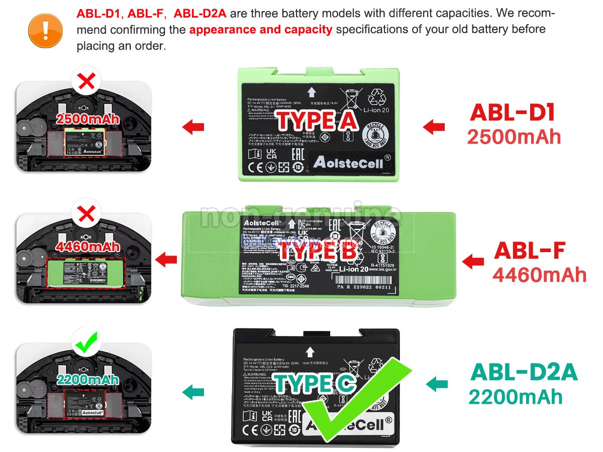 replacement iRobot 4624864 battery