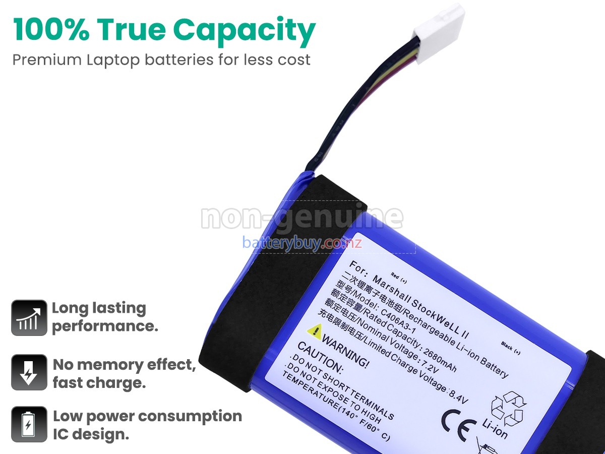 replacement Marshall STOCKWELL 2 C406A3-1 battery