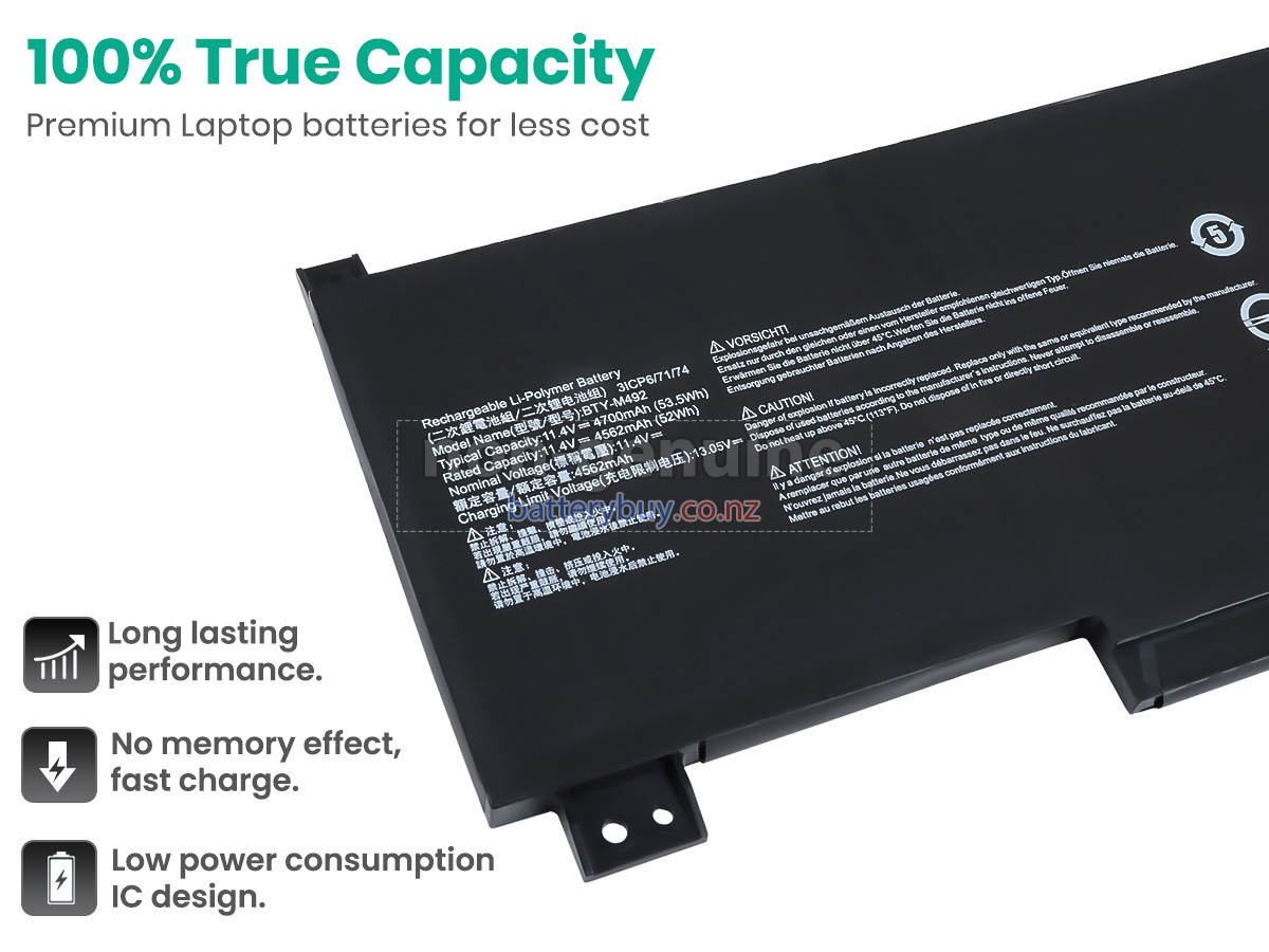 replacement MSI PRESTIGE 14 A12UC-015BE battery