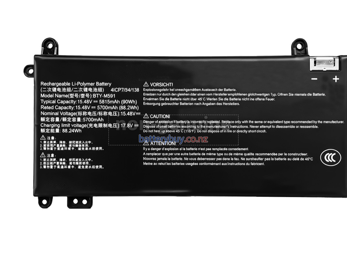 replacement MSI BTY-M591 battery