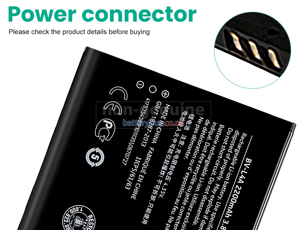replacement Nokia BV-L4A battery