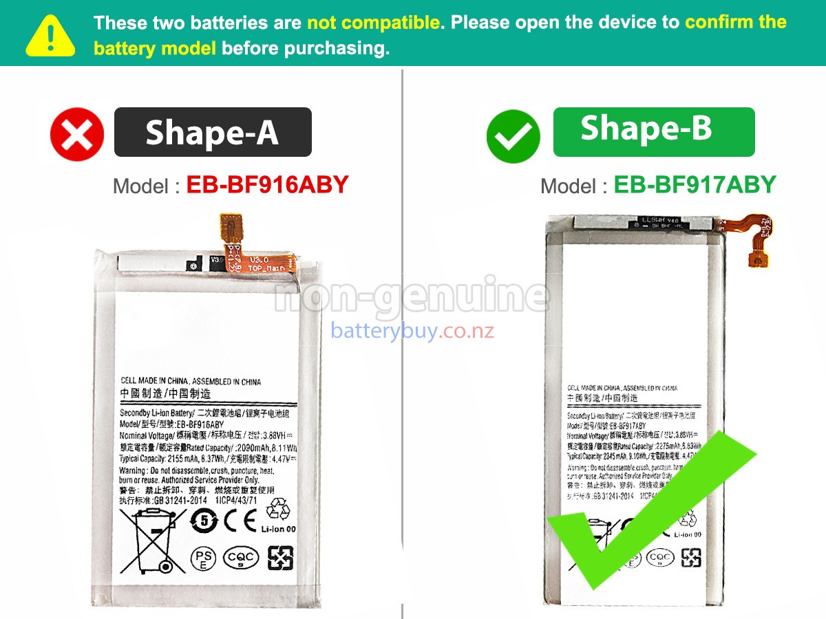 replacement Samsung SM-F916U battery