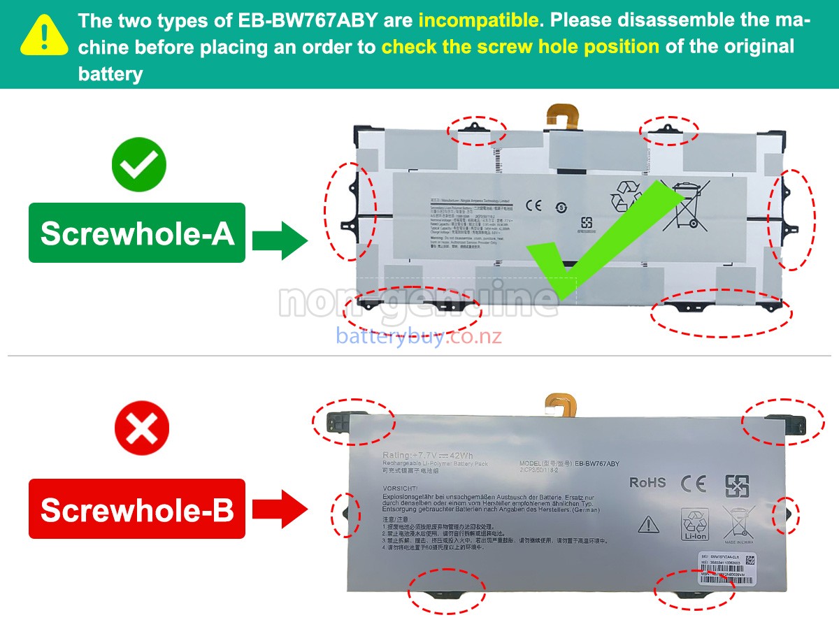 replacement Samsung EB-BW767ABY battery