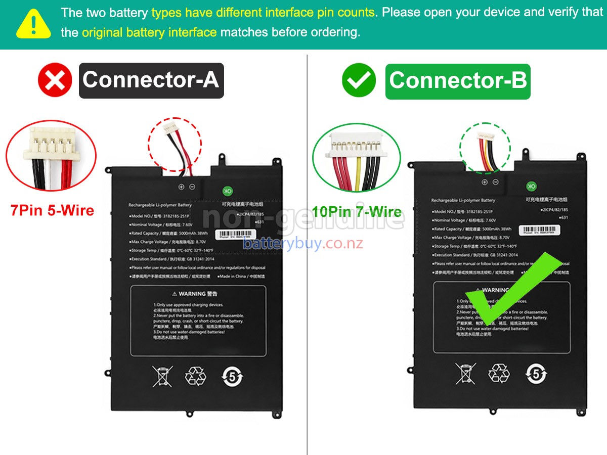 replacement Sgin 3182185-2S1P battery