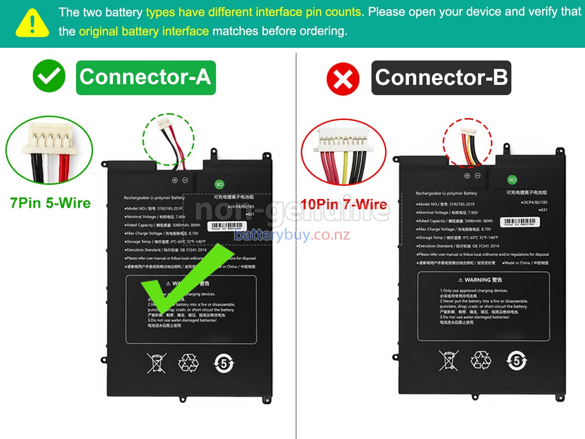 replacement Sgin 3182185-2S1P battery