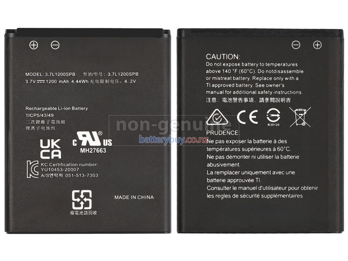 replacement Texas Instruments 3.7L1200SPB battery
