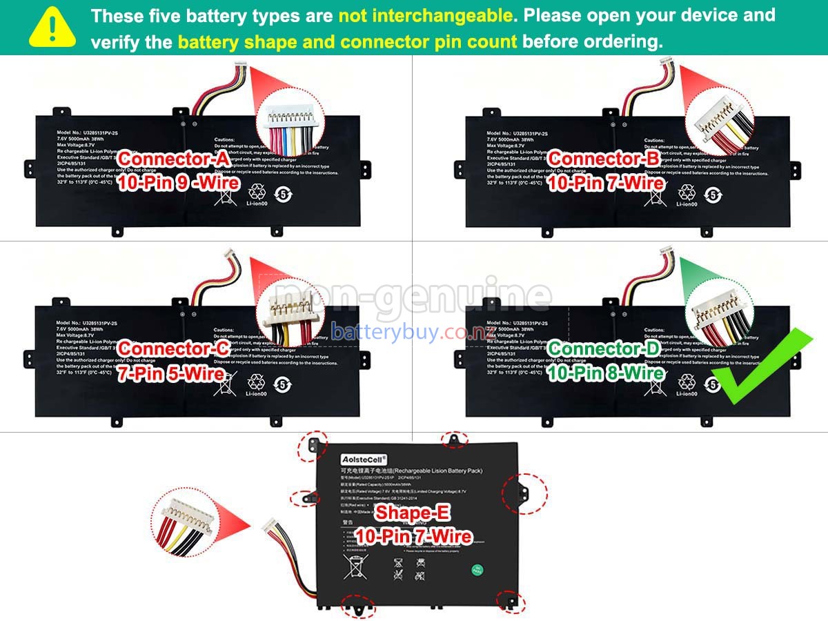 replacement TongfangPC GSP3285131 battery