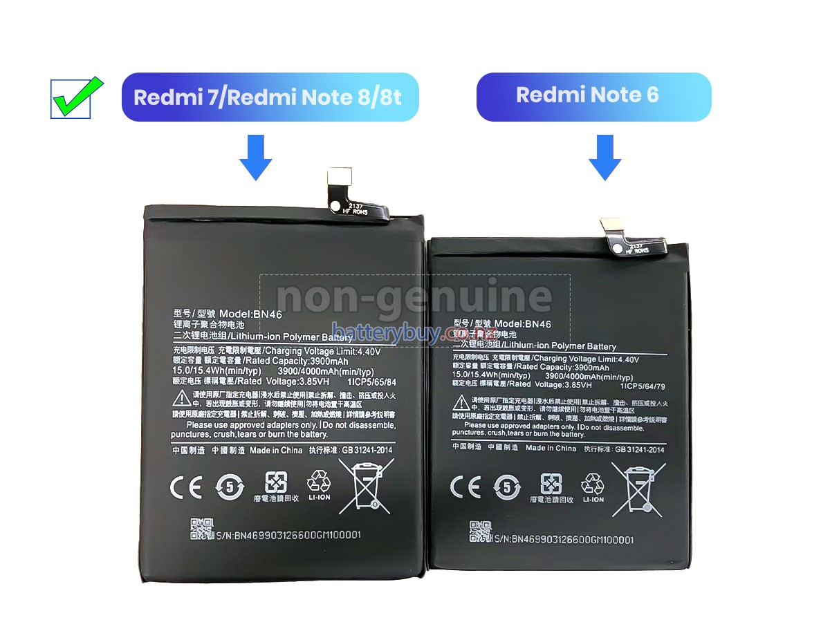replacement XiaoMi BN46(1ICP5/65/84) battery
